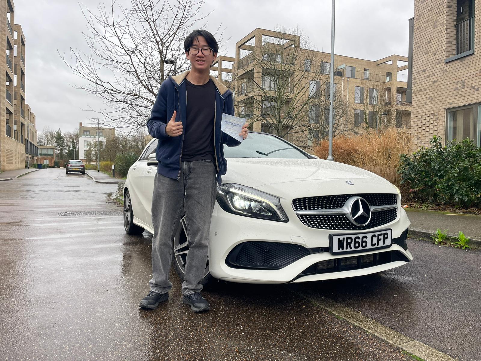 Passed student 10 celebrating their driving test success